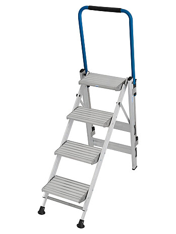 KRAUSE Stabilo schodki składane z pałąkiem i ryflowanymi stopniami 1x4